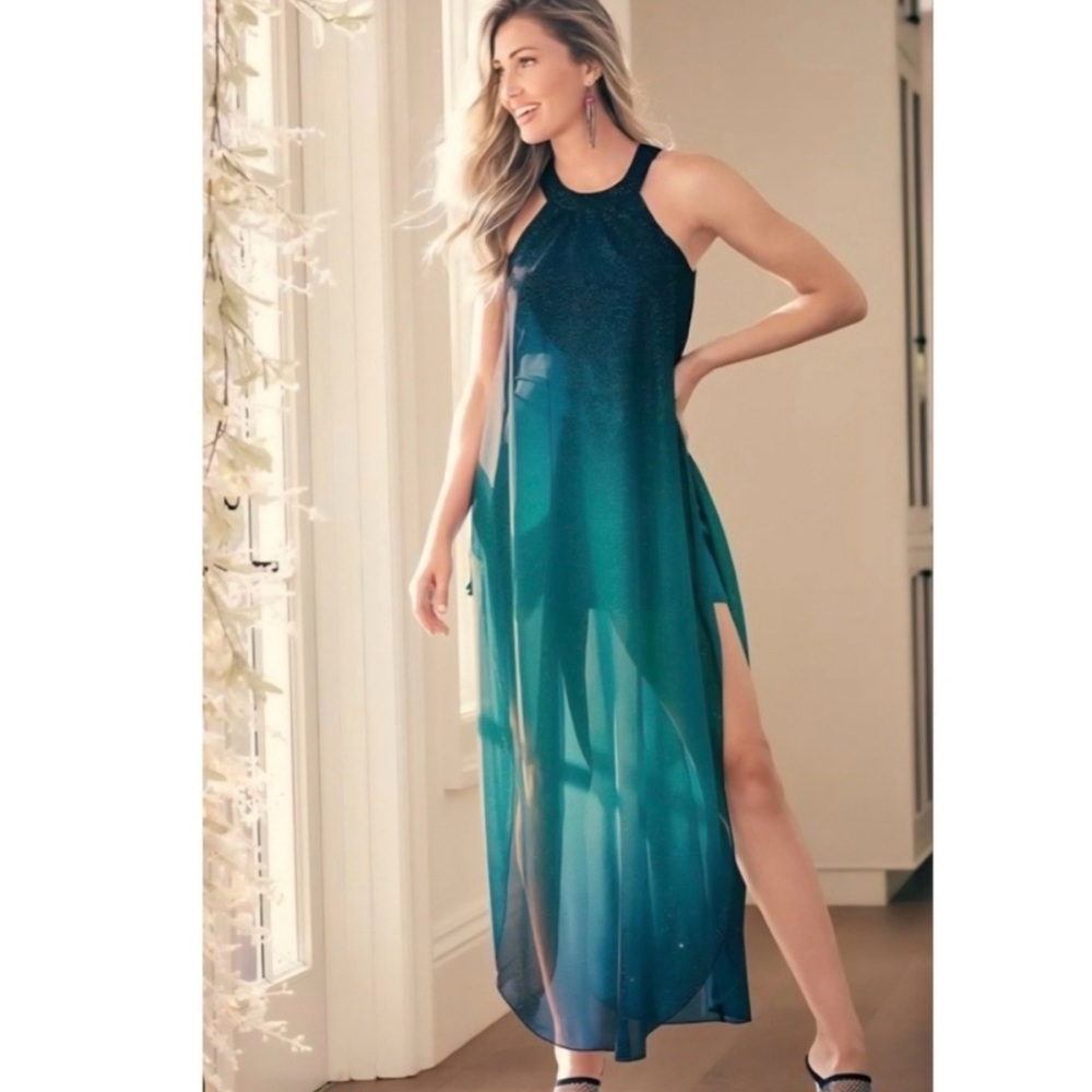VENUS Ombré Glitter Maxi Dress